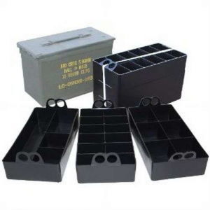 MTM ACO Ammo Can Organizer 3 Plastic Trays Black