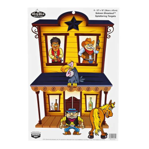 Birchwood Casey 35564 Pregame  Saloon Shootout Hanging Paper Target 12 x 18 8 Per Pack