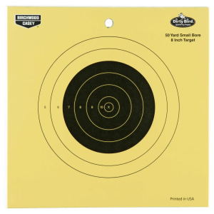 Birchwood Casey 35815 Dirty Bird 50yd Small Bore Bullseye Hanging Tagboard Target 8 25 Per Pack