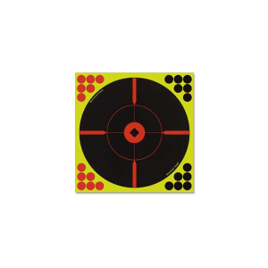 Birchwood Casey 34015 Shoot-N-C Bull's-Eye BMW Self-Adhesive Paper 12 Bullseye Yellow Target Paper w/Black Target & Red Accents 5 Per Pack