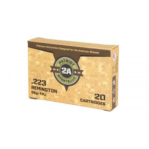 Patriot 2A Sports 223 Rem 55 FMJ Brass Ammunition 20rd Box