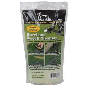RamRodz 38200 Barrel Cleaner Swabs 9mm,38 Cal Cotton Top w/Bamboo Handle 200 Per Pack