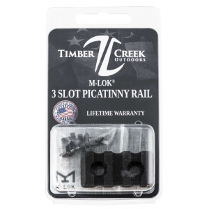 TIMBER CREEK OUTDOOR INC M3SPRBL M-Lok Picatinny Rail  AR-Platform 3-Slot Black Hardcoat Anodized