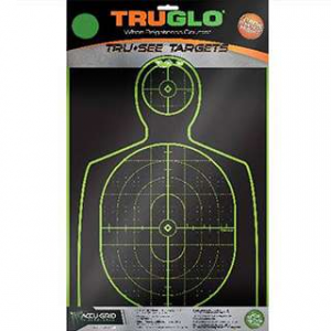 Truglo TG13A6 Tru-See  Self-Adhesive Paper 12 x 18 Silhouette Black Target Paper w/Green Accents 6 Per Pack