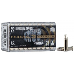 FEDERAL Pd22l1 Premium Personal Defense 22 Lr 29 Gr Punch Flat Nose 50 Bx/ 100 Cs