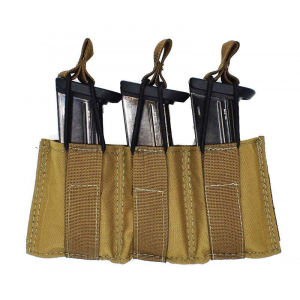 TACSHIELD (MILITARY PROD) T3608CY Speed Load Triple Pistol Mag Pouch Coyote 1000D Nylon
