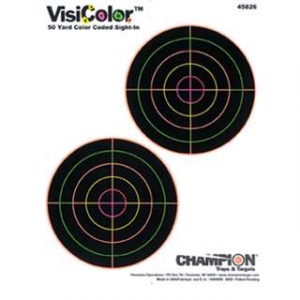 Champion Targets 45826 VisiColor Double Bullseye Bullseye Hanging Paper Target 8.50 x 11 10 Per Pack