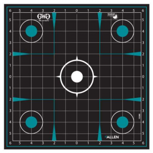 Girls With Guns 15280 Splash  Self-Adhesive Paper 12 x 12 Grid Black Target w/Turquoise Accents 5 Per Pack