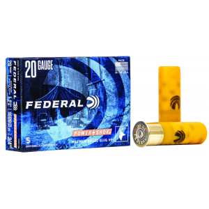 FEDERAL F203rs Power-shok 20 Gauge 2.75 Rifled Slug 3/4 Oz Slug Shot 5 Bx/ 50 Cs
