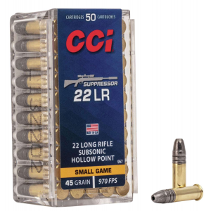 CCI 957 Suppressor 22 Lr 45 Gr Lead Hollow Point (lhp) 50 Bx/ 100 Cs
