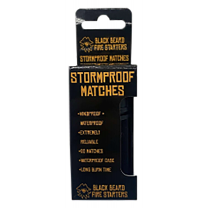Black Beard Fire Starters MAT Stormproof Matches  Black/Red 3 Long 20 Matches
