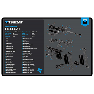 TekMat TEKR17HELLCATBLU Springfield Armory Hellcat Cleaning Mat Black/Blue/White Rubber 11x17 Springfield Hellcat Parts Diagram