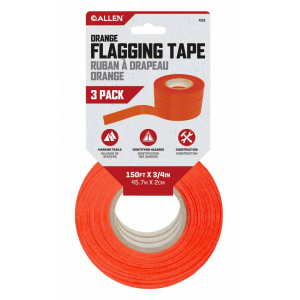 ALLEN 459 FLAGGING TAPE .787IN X 150FT,3 PACK ORG
