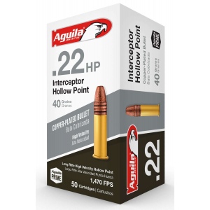 AGUILA 1b222321 Special Interceptor 22 Lr 40 Gr Hollow Point (hp) 50 Bx/ 100 Cs