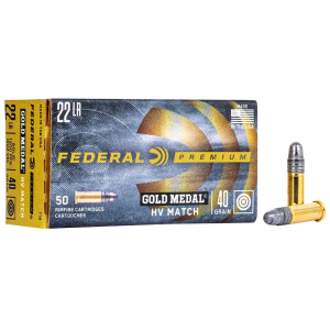 FEDERAL 719 Premium Gold Medal 22 Lr 40 Gr Lead Round Nose (lrn) 50 Bx/ 100 Cs