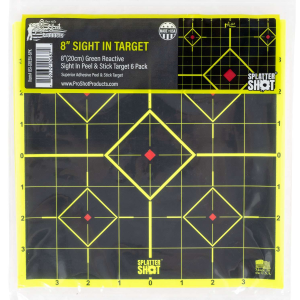 Pro-Shot 8SI-GREEN-6PK Splatter Sight-In  Diamond Self-Adhesive Adhesive Paper Target 8 6 Per Pack