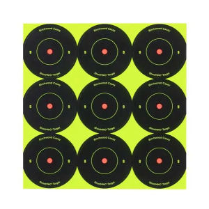 Birchwood Casey 34210 Shoot-N-C  Self-Adhesive Paper 2 Bullseye Yellow Target Paper w/Black Target & Red Accents 12 Per Pack