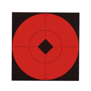 Birchwood Casey 33916 Target Spots  Self-Adhesive Paper 8 Bullseye Black Target Sheet w/Orange Target 8 Per Pack