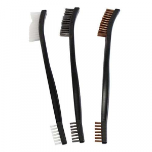 Birchwood Casey 41104 Utility Brushes  Universal Nylon, Bronze, Stainless Steel Brush 3 Per Pack