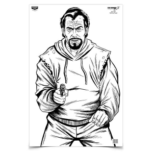 Birchwood Casey 37019 EZE-Scorer Bad Guy Bad Guy Silhouette Paper Target 23 x 35 5 Per Pack