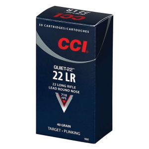 CCI 960 Target & Plinking Quiet-22 22 Lr 40 Gr Lead Round Nose (lrn) 50 Bx/ 100 Cs