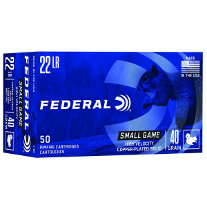 FEDERAL 710 Game-shok 22 Lr 40 Gr Copper-plated Solid Point 50 Bx/ 100 Cs