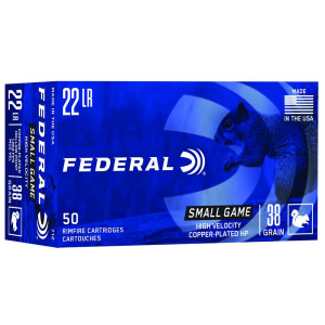 FEDERAL 712 Game-shok 22 Lr 38 Gr Copper Plated Hollow Point (cphp) 50 Bx/ 100 Cs