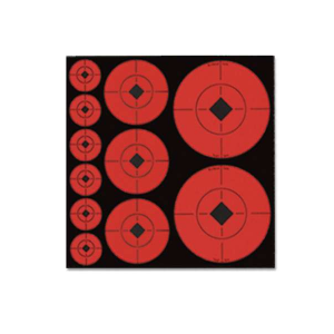 Birchwood Casey 33928 Target Spots  Self-Adhesive Paper Bullseye Black Target Paper w/Orange Target 60-1/30-2/20-3
