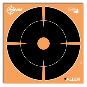 Allen EZ Aim Splash Self-Adhesive Target Paper 6x6 Bullseye Orange 12-Pack