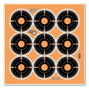 Allen EZ Aim Adhesive Target Paper 2" Bullseye Orange w/ Black Target (12 Pack)