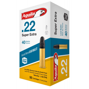 Aguila 1B222332 Standard 22 LR 40 gr Solid Point Rimfire Ammunition 50 Rd Box