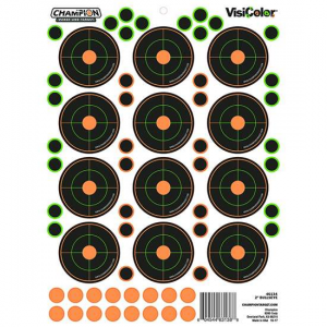 Champion Targets 46134 VisiColor  Self-Adhesive Paper 8.50 x 11.50 2 Bullseye 5 Per Pack w/60 Pasters