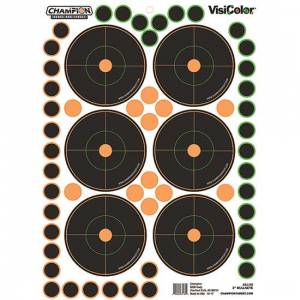 Champion Targets 46135 VisiColor  Self-Adhesive Paper 3 Bullseye 5 Per Pack w/150 Pasters