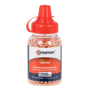 Crosman 0737 Copperhead BBs .177 BB Copper-Coated Steel 1500 Per Bottle