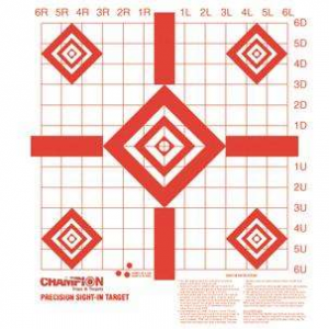 Champion Targets 47388 Redfield Precision Sight-In Target 5-Diamond Hanging Paper Target 16 x 16 10 Per Pack