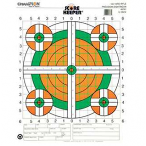 Champion Targets 45761 Scorekeeper 100yd Sight-In Bullseye Hanging Paper Target 14 x 18 12 Per Pack