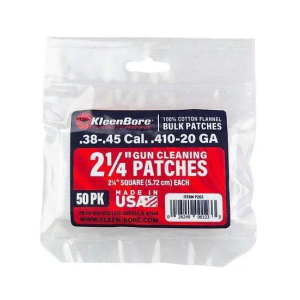 Kleen-Bore P203 Super Shooter Cleaning Patches Cotton 50-Pack, 2 1/4" Square .38/.45