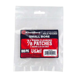Kleen-Bore P200 Super Shooter Cleaning Patches Cotton 100 Per Pack 7/8 Square SmallBore