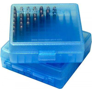 MTM AMMO BOX .22LR 100-ROUNDS CLEAR BLUE