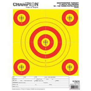 Champion Targets 45562 Shotkeeper  5-Bullseye Hanging Paper Target 8.50 x 11 12 Per Pack