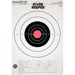 Champion Targets 45723 Scorekeeper 25yd Pistol Slowfire Bullseye Hanging Paper Target 11 x 16 12 Per Pack