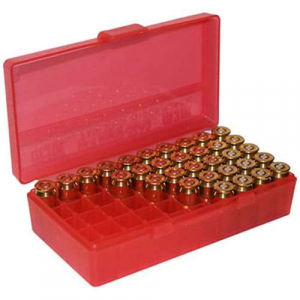 MTM P504429 Case-Gard P-50 44 Spl,44 Mag,45 Colt (LC) 50rd Clear Red