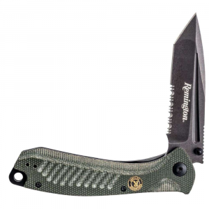 REMINGTON EDC TANTO STYLE SERRATED BLADE LINDER LOCK FOLDER 5.0