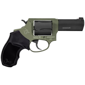 Taurus 2-60531F 605 Defender Small 357 Mag 38 Special +P 5 Shot 3 Matte Black Stainless Steel Barrel & Cylinder, Sniper Green Cerakote Stainless Steel Frame, Hogue Finger Grooved Grip, Hammer Safety, Exposed Hammer