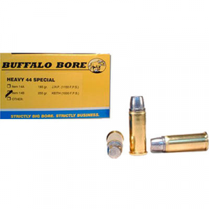 BUFFALO Bore Ammunition 14a20 Heavy 44 S&w Spl 180 Gr Jacketed Hollow Point (jhp) 20 Bx/ 12 Cs