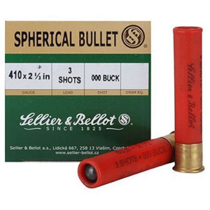 SELLIER & Bellot Sb410a Shotgun 410 Gauge 2.5 3 Pellets 000 Buck Shot 25 Bx/ 20 Cs