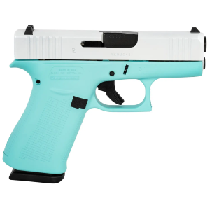 Glock UX4350204REBFPWS G43X  SubCompact Frame 9mm Luger 101 341 Black GMB Barrel Pearl White Cerakote Serrated Steel Slide Robin Egg Blue Cerakote Polymer Frame wBeavertail  Ambidextrous