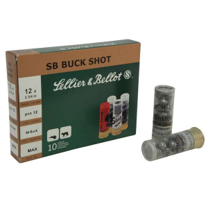 SELLIER & Bellot Sb12bsd Shotgun 12 Gauge 2.75 27 Pellets 4 Buck Shot 10 Bx/ 25 Cs
