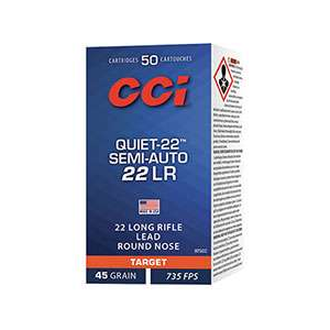CCI 975cc Target & Plinking Quiet-22 22 Lr 45 Gr Lead Round Nose (lrn) 50 Bx/ 100 Cs