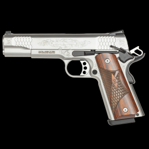 SMITH & Wesson Scroll Engraved 1911, .45acp, 5 Barrel, 2- 8 Round Magazines, Stainless Steel, Pistol